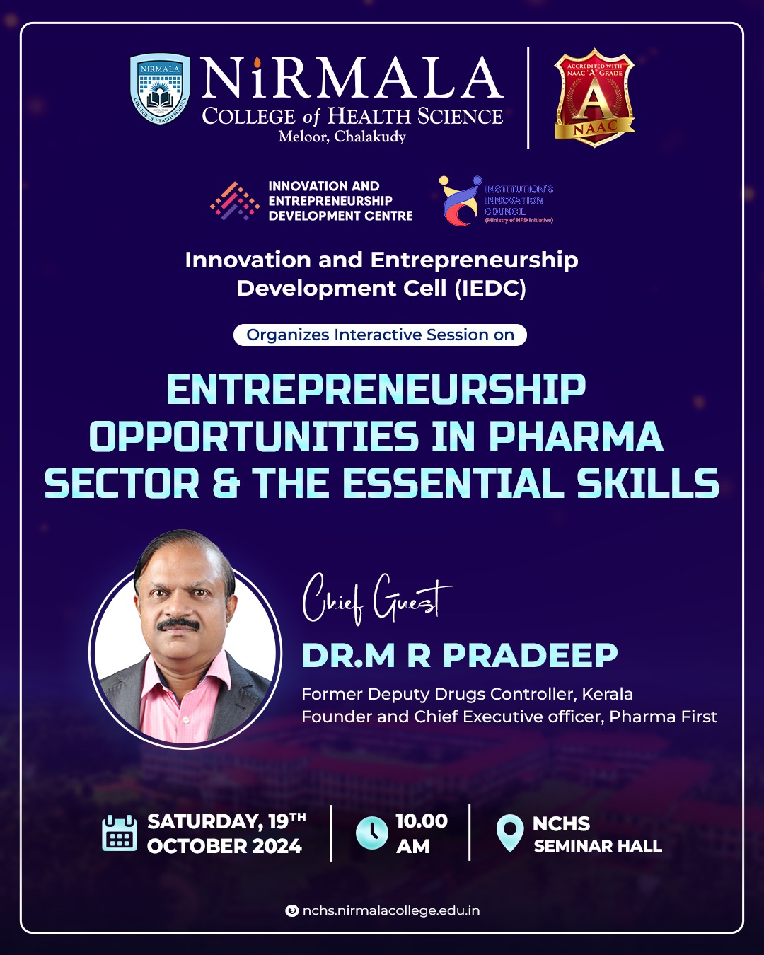  ENTREPRENEURSHIP OPPORTUNITIES IN PHARMA SECTOR &THE SESSIONAL SKILLS 