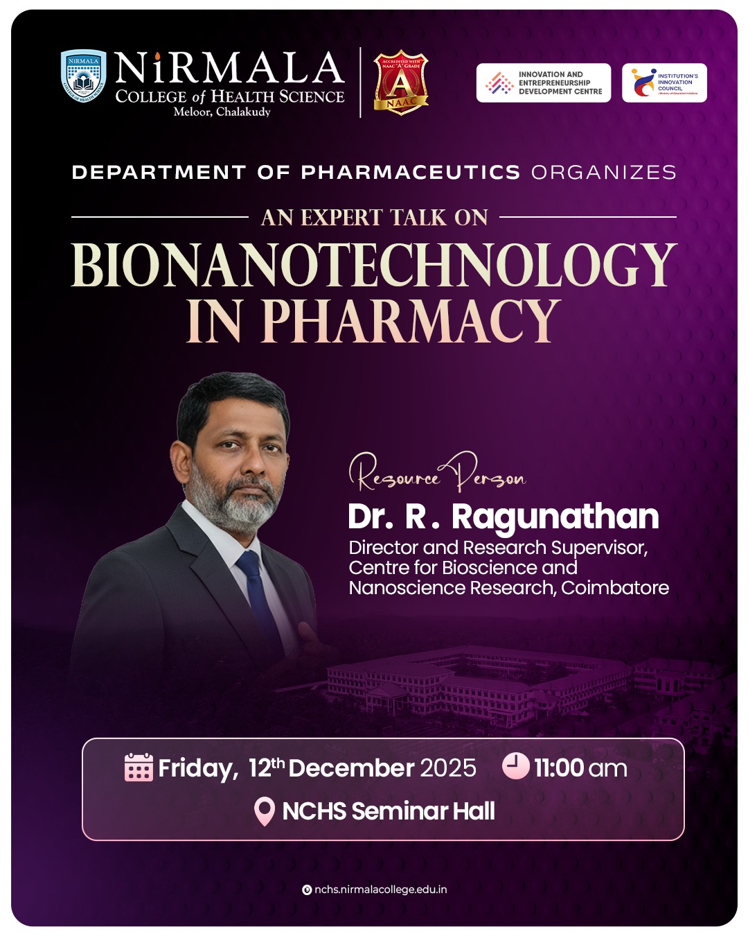 Expert talk on Bionanotechnology in Pharmacy