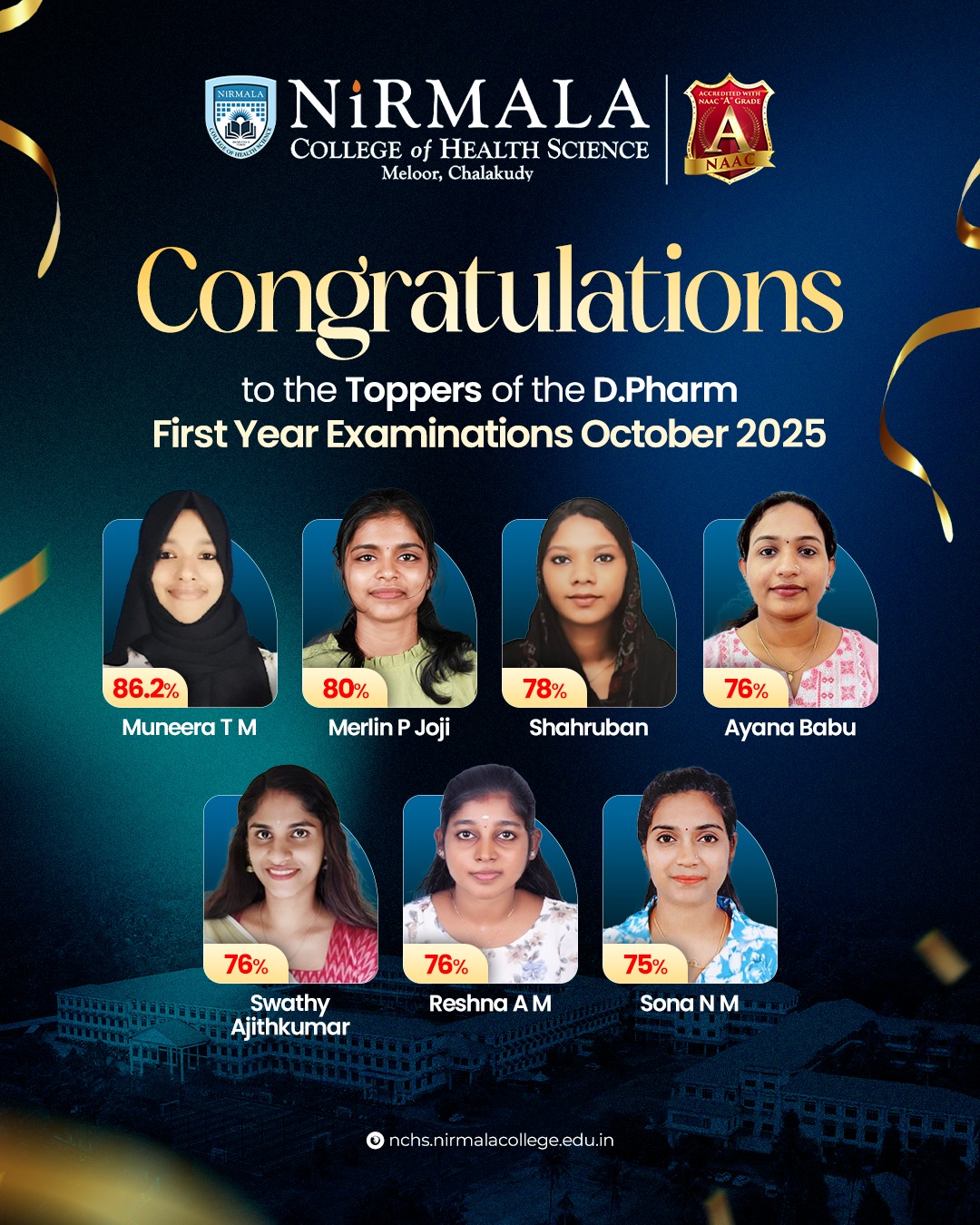 Toppers of the D.Pharm First Year Examinations – October 2025